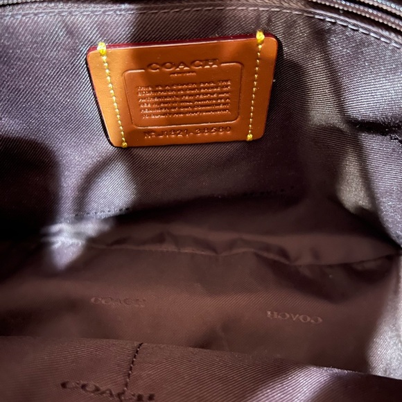 Coach Sutton Hobo in Signature Coated Canvas with Saddle Brown Trim Like New - Picture 9 of 16